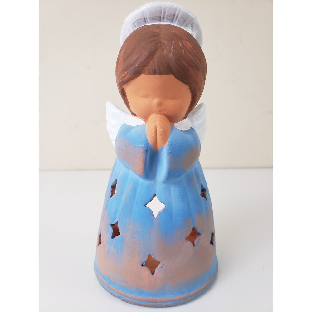 Vintage 1986 George Good Terra Cotta Praying Angel Votive Holder Religious